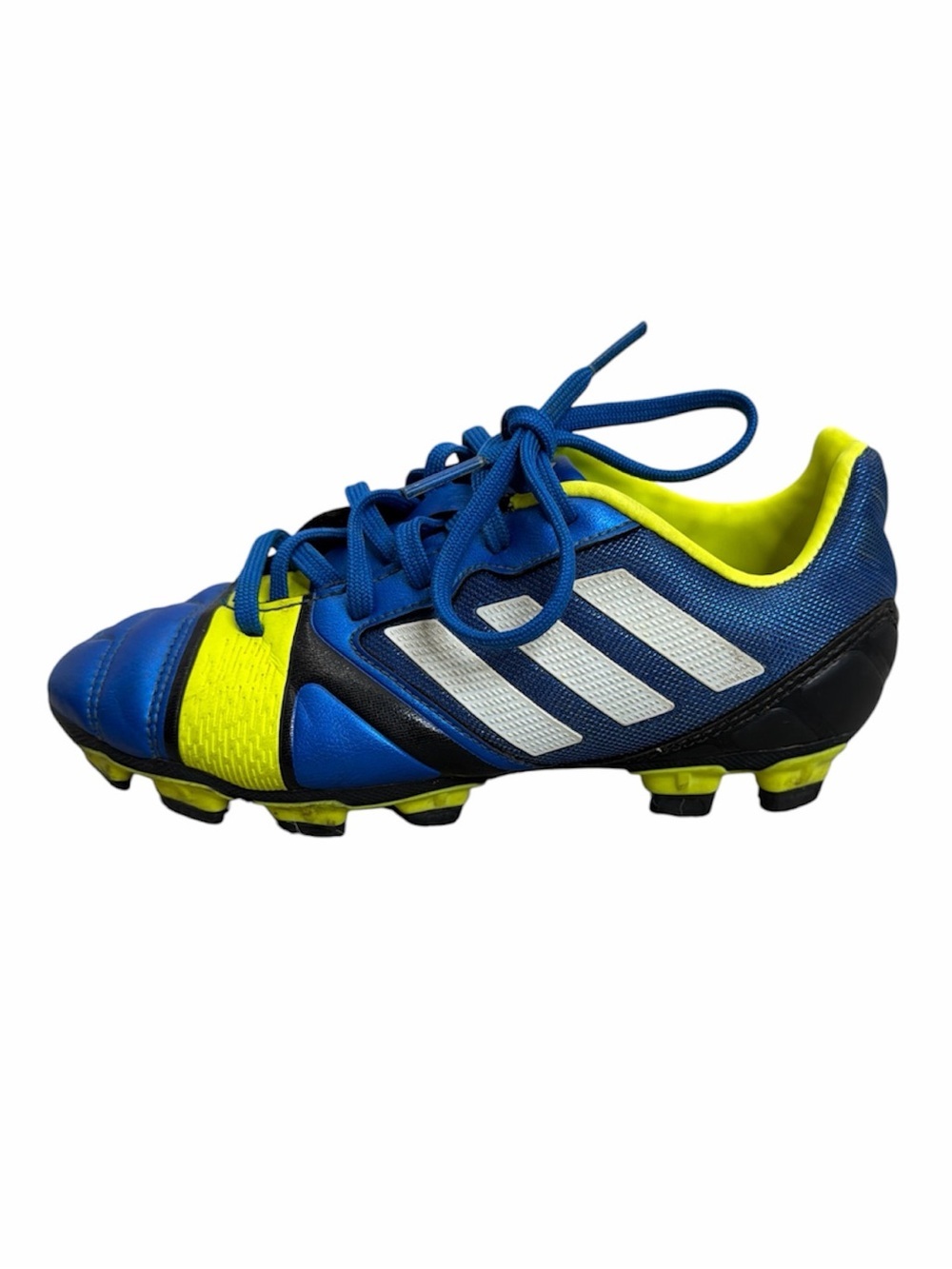 Adidas Nitrocharge 2.0 blue yellow white lace up kids youth soccer cleats 1